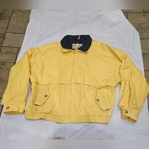 Bimini Bay Outfitters Vibrant Yellow Waterproof Jacket with Blue Collar